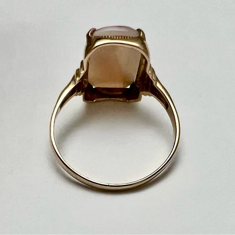 10k Vintage Rose Gold and Dendritic Agate Ring - Picture 6 of 10